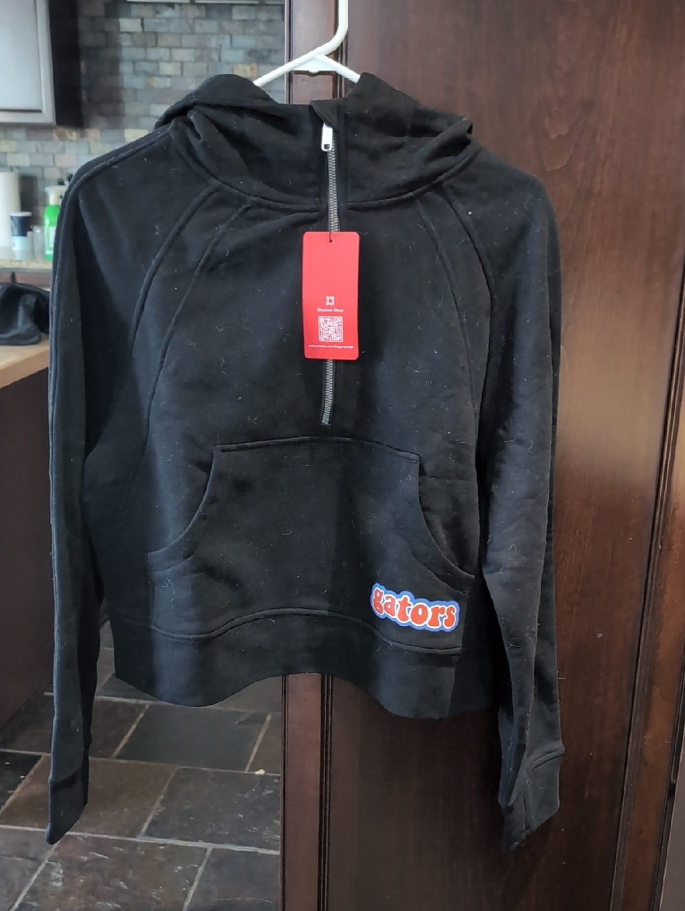 Black Half-Zip Hoodie with 'Gators' Logo NWT
